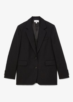 Reiss Dames Beck single-breasted blazer van wol met streepprint in de kleur Blauw
