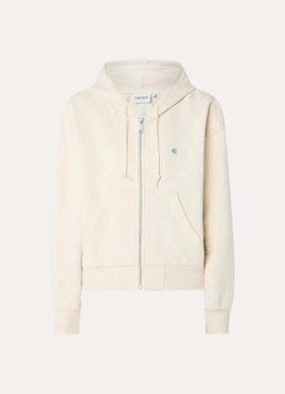 Carhartt WIP Dames Sweatvest met logoborduring en capuchon in de kleur Creme, maat: XS