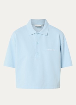 Carhartt WIP Dames Polo met logo in de kleur Lichtblauw, maat: S