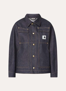Carhartt WIP Dames OG Arctic spijkerjas met donkere wassing en klepzakken in de kleur Donkerblauw, maat: L