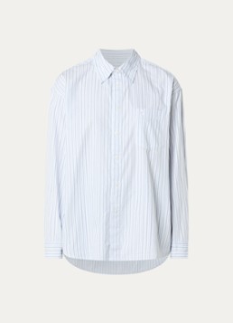 Carhartt WIP Dames Keene blouse met streepprint en logoborduring in de kleur Blauwgrijs, maat: S