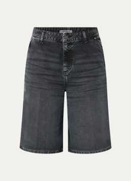 Carhartt WIP Dames Nixon high waist straight fit korte broek van denim in de kleur Zwart, maat: M