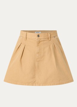 Carhartt WIP Dames Billie mini rok van denim met steekzakken in de kleur Okergeel, maat: M