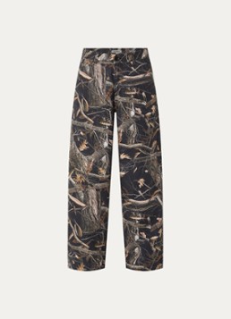 Carhartt WIP Dames Brandon high waist straight leg jeans met print in de kleur Antraciet, maat: L