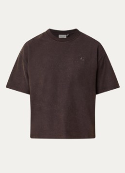 Carhartt WIP Dames Lambert T-shirt met logo in de kleur Donkerbruin, maat: S