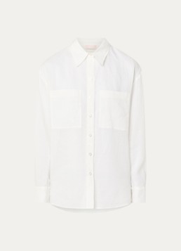 Liu Jo Dames Blouse van linnen met borstzakken in de kleur Gebroken wit