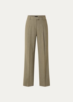 Liu Jo Dames High waist wide fit pantalon met plooidetail in de kleur Groen