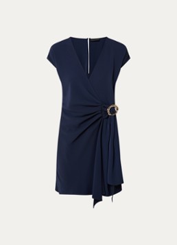 Liu Jo Dames Mini jurk met gedrapeerd detail in de kleur Donkerblauw