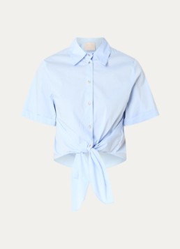 Liu Jo Dames Blouse met gestrikt detail in de kleur Lichtblauw