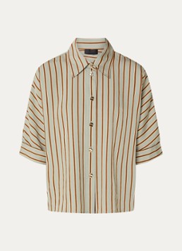 Liu Jo Dames Blouse met streepprint in de kleur Lindegroen