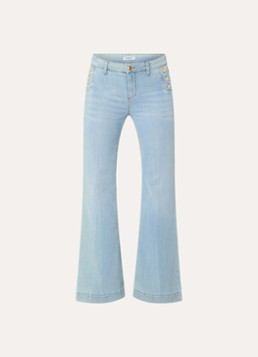 Liu Jo Dames High waist flared jeans met medium wassing in de kleur Lichtblauw