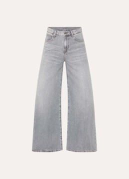 Liu Jo Dames High waist wide leg jeans met gekleurde wassing in de kleur Lichtgrijs
