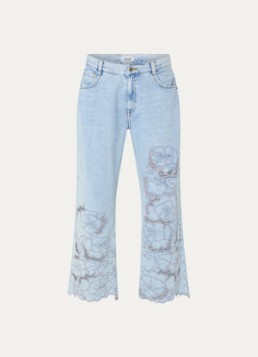 Liu Jo Dames High waist straight leg jeans met broderie in de kleur Indigo