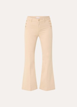 Liu Jo Dames High waist flared fit pantalon met steekzakken in de kleur Beige