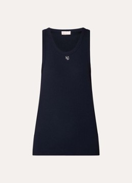 Liu Jo Dames Tanktop met logo in de kleur Donkerblauw