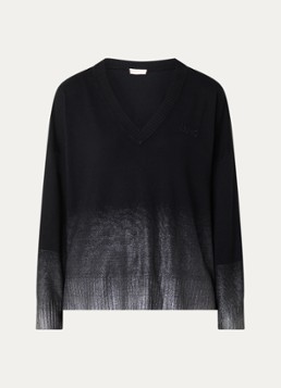 Liu Jo Dames Fijngebreide trui met logoborduring en lurex in de kleur Zwart