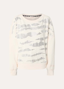 Liu Jo Dames Sweatshirt met strass in de kleur Zalmroze