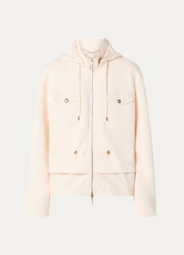 Liu Jo Dames Jack met capuchon en klepzakken in de kleur Creme