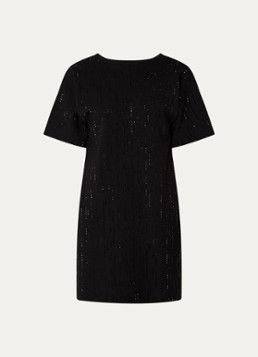 Liu Jo Dames Mini jurk met boothals en strass in de kleur Zwart