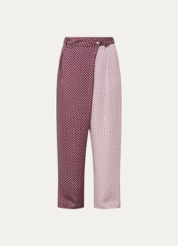 Liu Jo Dames High waist loose fit broek met print en steekzakken in de kleur Aubergine