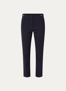 Liu Jo Dames Mid waist slim fit pantalon met steekzakken in de kleur Donkerblauw