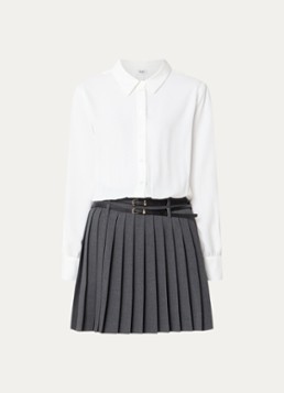 Liu Jo Dames Mini blousejurk met ceintuur in de kleur Gebroken wit