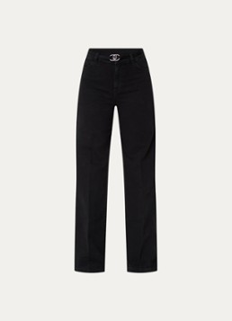 Liu Jo Dames High waist flared fit jeans met gekleurde wassing in de kleur Zwart
