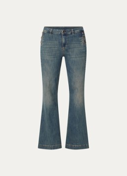 Liu Jo Dames High waist flared jeans met steekzakken in de kleur Blauw