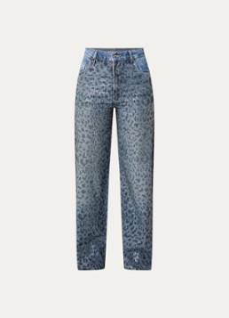 Liu Jo Dames High waist straight leg jeans met strass in de kleur Indigo