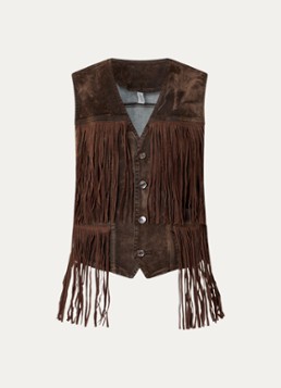 Liu Jo Dames Gilet van suède in de kleur Donkerbruin
