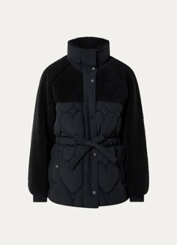 Fabienne Chapot Dames Uma gewatteerd jack met details van teddy in de kleur Zwart