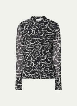 Fabienne Chapot Dames Kevis blouse met logoprint in de kleur Zwart