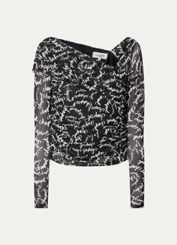 Fabienne Chapot Dames Bjorn semi-transparante top met logoprint in de kleur Zwart