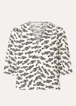 Fabienne Chapot Dames Starlet blouse met print in de kleur Gebroken wit