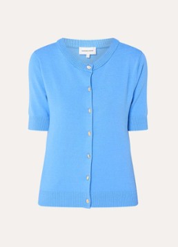 Fabienne Chapot Dames Molly fijngebreid vest met ronde hals in de kleur Blauw