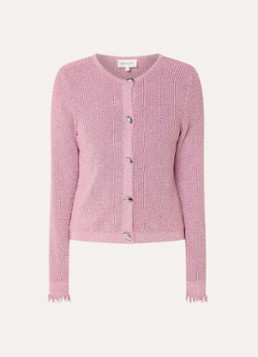 Fabienne Chapot Dames Jody grofgebreid vest met lurex in de kleur Roze