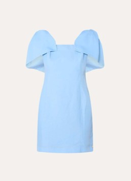 Fabienne Chapot Dames Pio mini jurk in linnenblend met strikdetail in de kleur Blauwgrijs