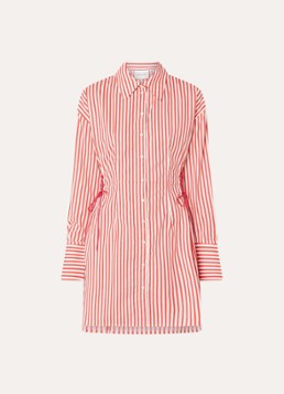 Fabienne Chapot Dames Coletta mini blousejurk met streepprint in de kleur Rood