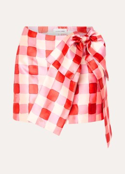 Fabienne Chapot Dames Beau minirok met ruitdessin en strikdetail in de kleur Rood
