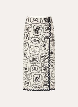 Fabienne Chapot Dames Tila midi rok met print in de kleur Zwart