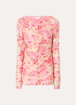 Fabienne Chapot Dames Kane top van mesh met bloemenprint in de kleur Lichtroze