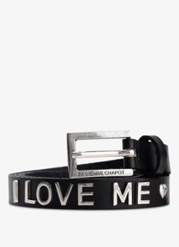 Fabienne Chapot Dames Studded Loveletter riem van leer in de kleur Zwart