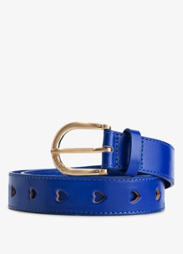 Fabienne Chapot Dames Cut It Out Heart riem van leer in de kleur Kobaltblauw