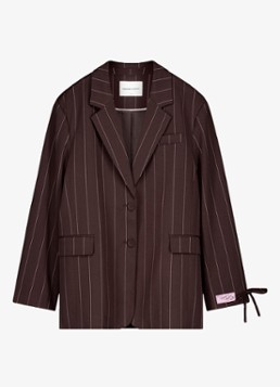 Fabienne Chapot Dames Henry blazer met streepprint in de kleur Bruin