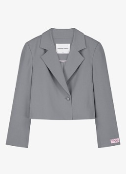 Fabienne Chapot Dames Nena cropped blazer met logopatch in de kleur Lichtgrijs