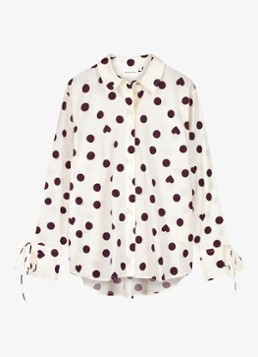 Fabienne Chapot Dames Ada blouse met stippenprint in de kleur Gebroken wit