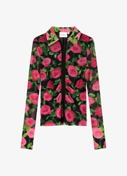 Fabienne Chapot Dames Yanna blouse van mesh met bloemenprint in de kleur Fuchsia
