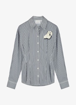 Fabienne Chapot Dames Irina blouse van katoen met streepprint in de kleur Donkerblauw
