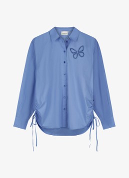 Fabienne Chapot Dames Lux blouse met borduring en trekkoord in de kleur Blauw