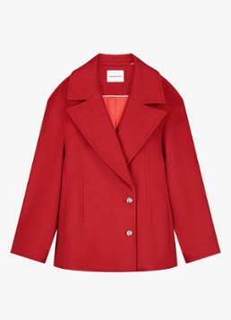 Fabienne Chapot Dames Gilly mantel in wolblend in de kleur Rood